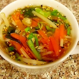 豆腐と春菊のしじみスープ